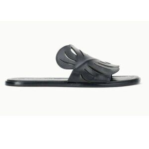 STAUD Black Palm Leaf Cutout Sandals